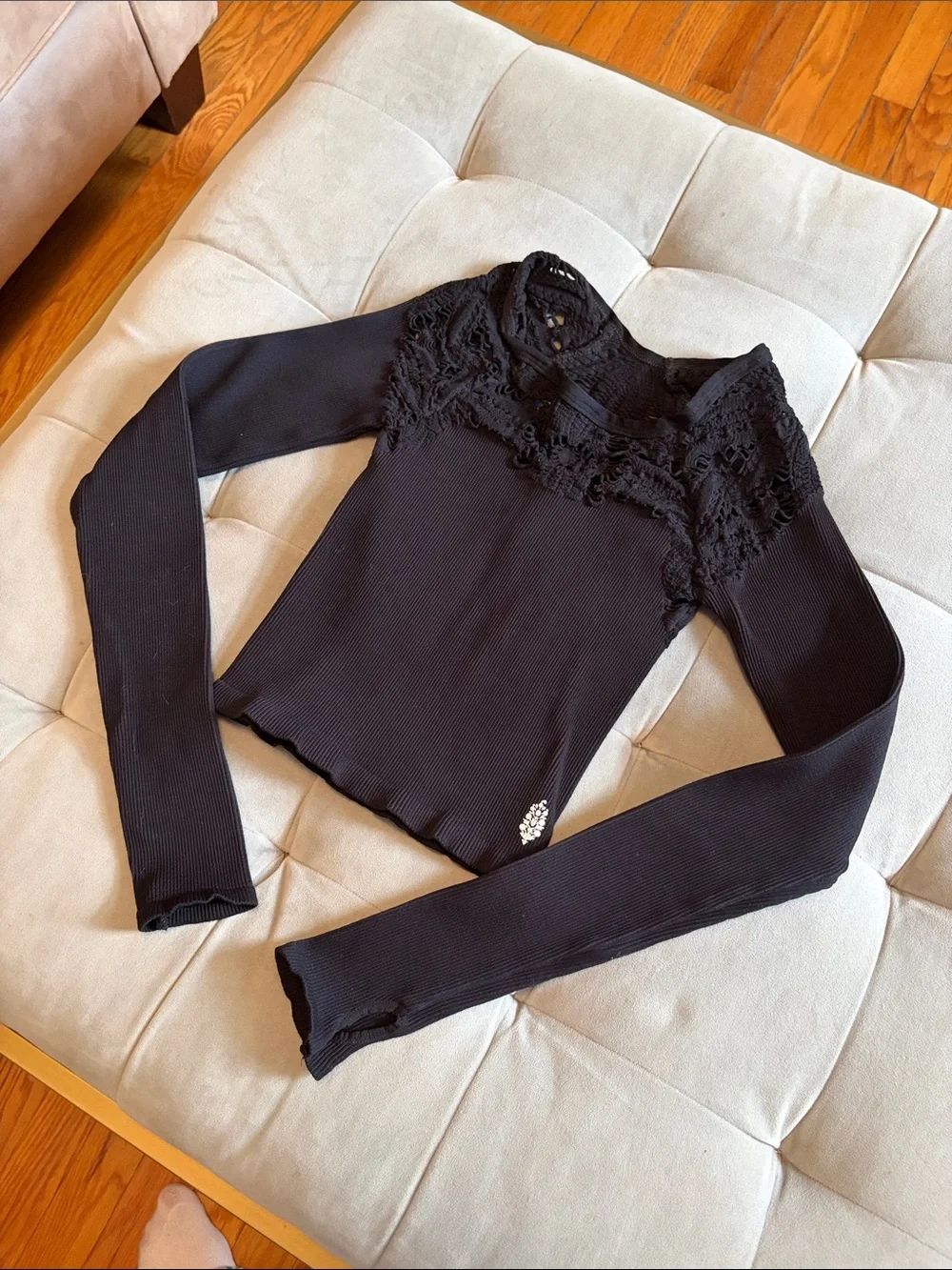 Free People Happiness Runs Floral Long Sleeve Top